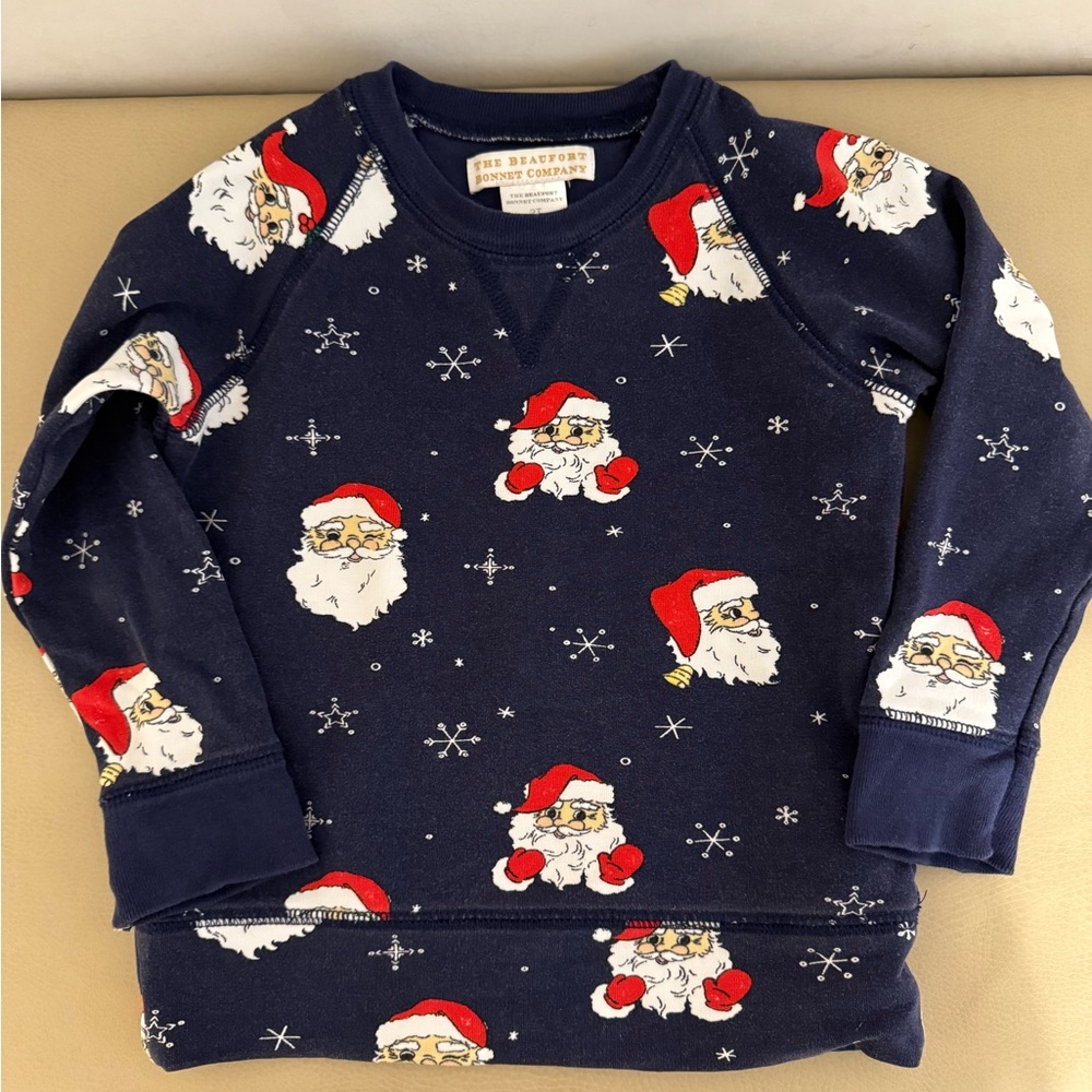 The Beaufort Bonnet Company Navy Santa Cassidy Comfy Crewneck